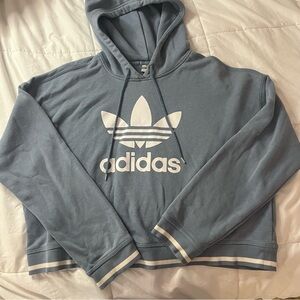 Blue adidas crop hoodie